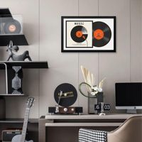 Cadre de présentation mural pour disques vinyles en bois noir, boîte à ombre pour albums LP, cadre de collection, décoration de studio musical