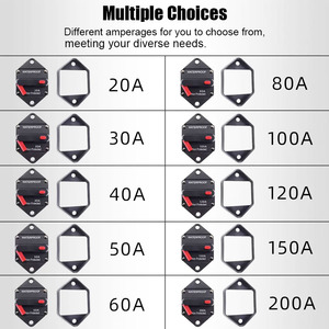 <span class=keywords><strong>Disjoncteur</strong></span> 12V 24V 32V DC 150A avec <span class=keywords><strong>bouton</strong></span> <span class=keywords><strong>rouge</strong></span> réinitialisation manuelle IP65 pour moteurs de pêche à la traîne de camions automatiques - Product Image 6