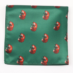 Venta directa de fábrica 100% Pañuelo de dibujos animados de poliéster Servicio OEM Patrones de animales Impreso Pañuelo de bolsillo para hombres de moda - Product Image 4