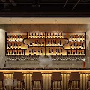 Étagère de rangement multifonctionnelle créative et décorative, cadre suspendu, comptoir de bar, porte-vin, <span class=keywords><strong>caisse</strong></span> enregistreuse, armoire pour présentoirs - Product Image 5