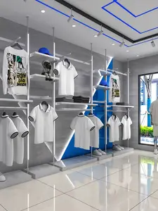 Clothing Store On The Wall Heaven And Earth Column Men's Store Dedicated Display Rack Hanger Display Rack