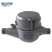 Compteur d'eau multi-jets de type sec ISO 4064 en plastique classe B 1/2" 3/4" 1" filetage BSP IP68 OEM