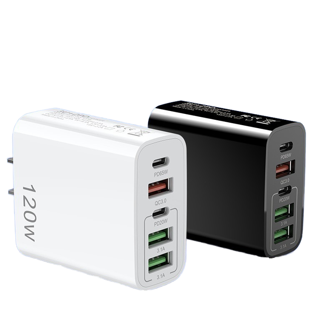 120W Multi-Port Smart Fast Charging Electric Charger Compatible Android PD 3.0 EU Socket Standard for Mobile Phones Boxed