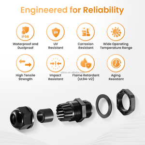 Qilipsu 1/2 "NPT สายเคเบิ้ลกันน้ำ IP68สายไนล่อนผ่านสายเชื่อมต่อบรรเทาความเครียดลวด Grommet ยาง EPDM - Product Image 5