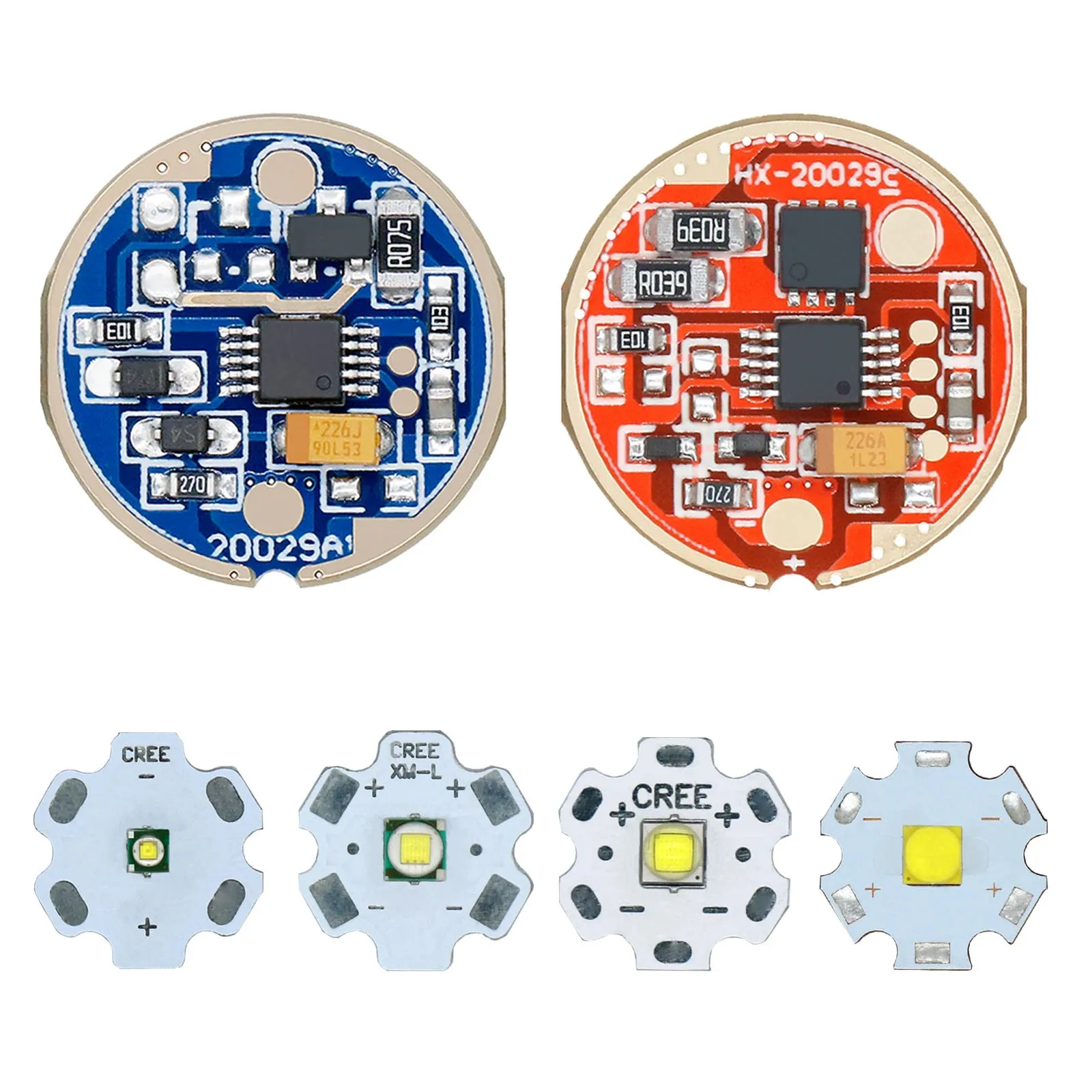 High Quality LED Torch Constant Current Driver + Lamp Bead Set DC4.4V 16.7mm for CREE 3W 5W 10W 18W XHP50 XML2 T6 U2 5-Modes