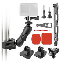 Support de fixation réglable à 360° pour casque de moto, bras d'extension pour guidon, kit de montage pour caméra d'action GoPro DJI Insta360 X5