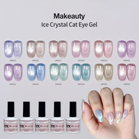 Glänzen Sie wie Eis, Faszinieren Sie wie Katzenaugen mit langanhaltendem, hochglänzendem Metallic-UV-Gel-Glitter-Lidschatten in Flasche mit Magnet.