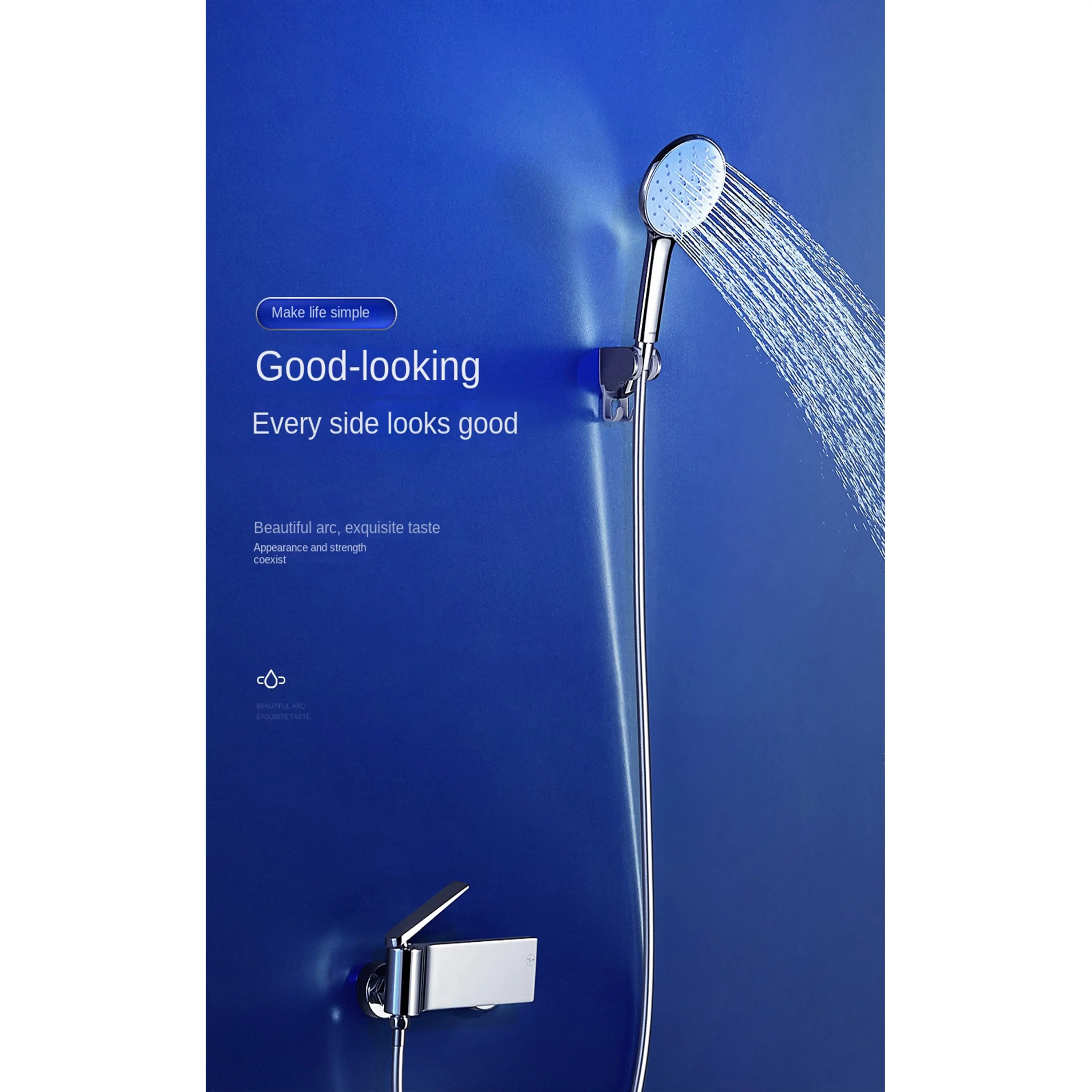 DQOK New Design 2-Function Brass Chrome Bathroom Shower Faucet Set With Hand Shower