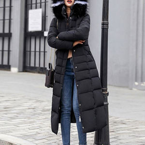 ロングウィンターコートレディースパーカースリムカジュアルフード付きファーカラーウォームジャケットアウターストリートウェアChaquetaMujer Veste Femme - Product Image 3