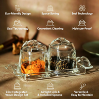 Ensemble d'organisateurs de cuisine classiques en acrylique – Bocaux à épices écologiques pour le rangement domestique – Salière et sucrier pour aliments