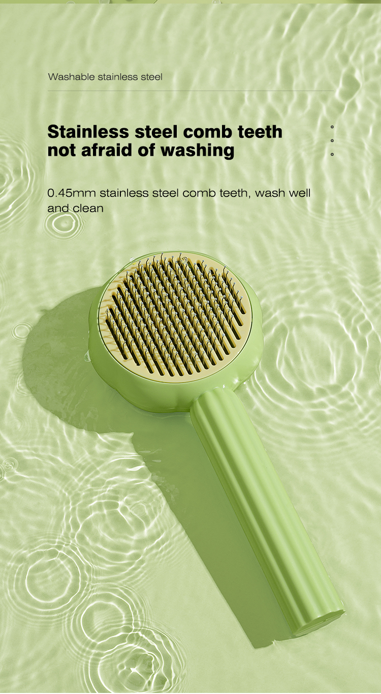 Flower Shaped Dogs Cat Hair Brush Remover Self Cleaning Slicker Sunflower Pet Dematting Comb