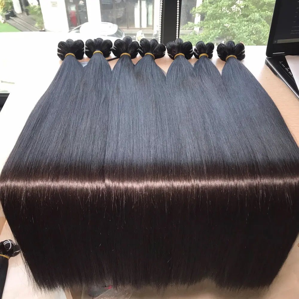 Bundel Vendor Rambut Manusia Brasil 28 30 32 34 36 40 Inci Produk Rambut Manusia Lurus Tulang Perawan untuk WANITA HITAM