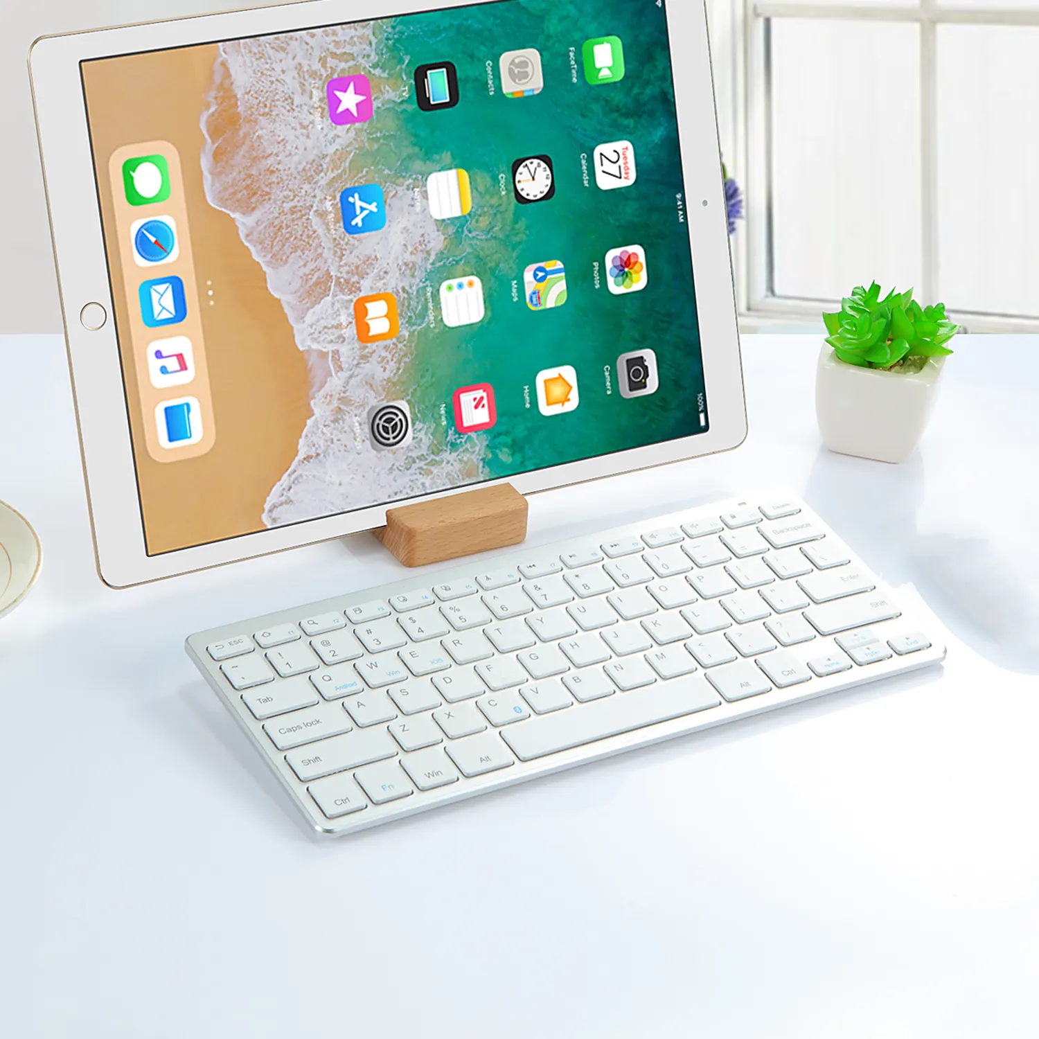 Delux — mini-clavier ergonomique bluetooth, sans fil, pour téléphone ipad, bluetooth