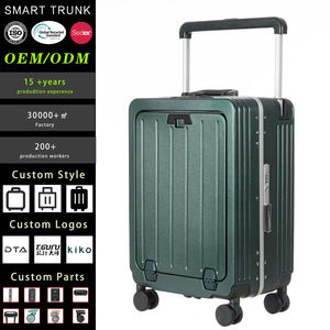 ชุดกระเป๋าเดินทางแบบมีล้อลาก โครงอะลูมิเนียมแข็งแรง ทนทาน ป้องกันรอยขีดข่วน พร้อมที่วางแก้วน้ำที่สะดวกสบาย และช่องเสียบ USB Type <span class=keywords><strong>C</strong></span> สำหรับชาร์จ - Product Image 1