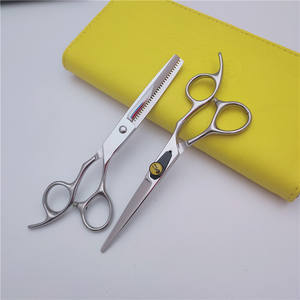 Ciseaux à cheveux professionnels en acier inoxydable, ciseaux plats, ciseaux à effiler, manche moyen, pointe acérée, pour usage en salon - Product Image 2