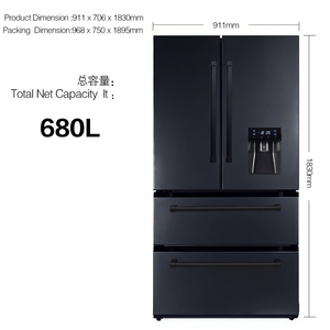 Refrigerador de Acero Inoxidable de 4 Puertas Estilo Francés, Sin Escarcha, con Enfriamiento Directo y Dispensador de Agua, Gran Capacidad, 600 Litros - Product Image 6