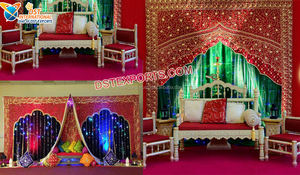 ตกแต่งเวที Mehndi แบบดั้งเดิมปัญจาบ Mehndi ออกแบบเวทีตกแต่งปัญจาบ - Product Image 6