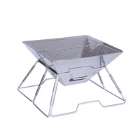 Barbecue portable pliable en acier inoxydable pour camping, foyer extérieur, grille à bois pour usage extérieur