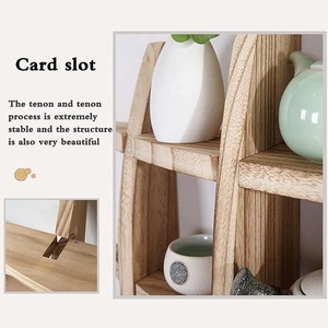 Antiquesmand hiển thị trường hợp rastic gỗ Kệ Tròn Treo Tường nổi kệ trưng bày lưu trữ Kệ sách - Product Image 5