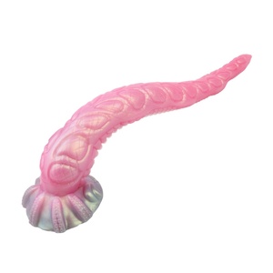 Dildo en silicone flexible en forme de tentacule de pieuvre, avec ventouse, créature fantastique, de taille géante, cinq tailles, plug anal, jouets pour adultes - Product Image 3