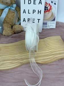 Bantlı Balık Kuyruğu Organze Kurdele Yanardöner Renkli Çiçek Buketi Kadife Kurdele Çift Taraflı DIY Çiçek Sanatı Moda Noel - Product Image 3