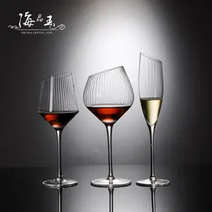 Copo De Vinho Extravagante De Vidro De Vinho Com nervuras Restaurantes De Aro De Ouro Copos De Vinho Tinto