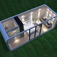 Cabine extérieure 3 chambres à coucher Twin Skin Grande villa Cabine portable préfabriquée de luxe pour le glamping Maison avec toilettes