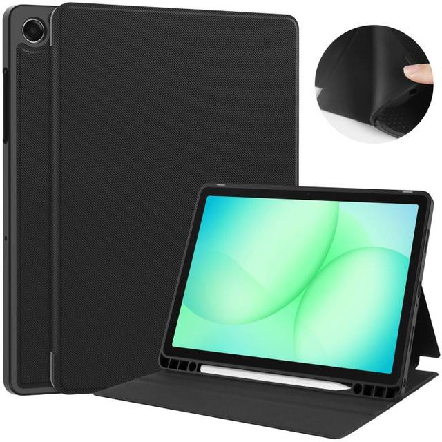 Twill Fabric Vegan Leather Smart Tablet Case for Samsung Galaxy Tab A11+ with Pen Tray & Holder Smart Case