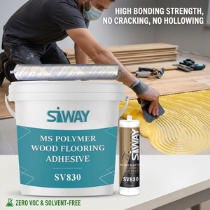 SV830 Adhésif pour planchers en bois dur à haute résistance, sans COV, polymère MS, colle élastique pour l'installation de planchers en bois avec barrière contre l'humidité - Product Image 1