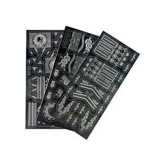 Nouveau <span class=keywords><strong>pochoir</strong></span> personnalisé en plastique pour henné temporaire, autocollant de <span class=keywords><strong>peinture</strong></span> corporelle, étanche et réutilisable, modèle PVC pour main et pied, idéal pour les fêtes - Product Image 1