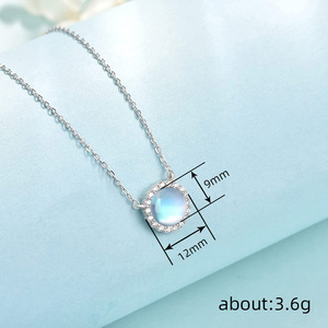 Collier élégant avec pendentif en pierre irisée pour femme, collier à breloque brillant, bijoux de mode, à porter au quotidien, cadeau - Product Image 4