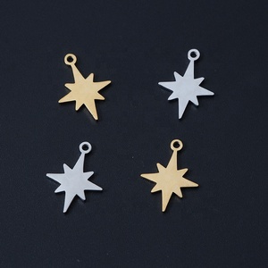 Ciondolo a Stella Classico in Acciaio Inossidabile Lucidato a Specchio di Alta Qualità, Placcato Oro 18k, per Bracciali e Collane, Componenti per Gioielli Fai-da-Te - Product Image 3