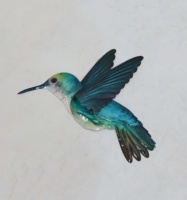 Art mural en métal 3D coloré Ming Rich, colibri, art déco, artisanat moderne à suspendre pour la décoration de la maison et des hôtels