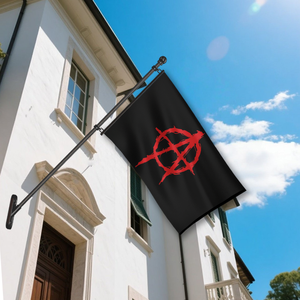 Bandiera Anarchista a Cerchio, Nera con Graffiti Rossi, Stile Punk e Gotico, Simbolo dell'Anarchia, OEM - Product Image 4