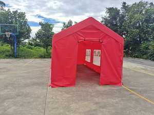 TUOYE abri d'auto portable cadre en acier rouge tente de stationnement de voiture extérieure chapiteau auvent pour mariage cadre en <span class=keywords><strong>bois</strong></span> et métal traité sous pression - Product Image 3