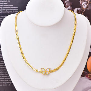 Girl's <b>Bracelet</b> Short Blade Chain <b>Shell</b> Butterfly Collarbone Chain Gold Set Necklace - Product Image 4