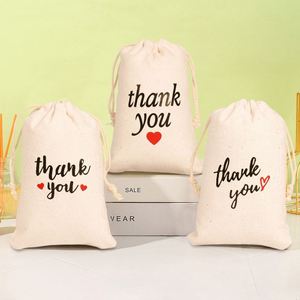 Custom 10OZ Natural Cotton <b>Canvas</b> Gift Drawstring Bags Recyclable and Eco-Friendly <b>for</b> Crafts Candles Thank You Printed - Product Image 1