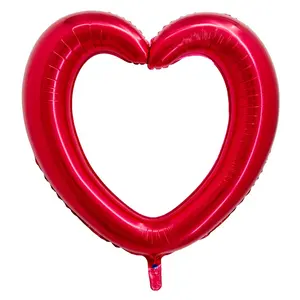 Beliebte Herz rahmen folien ballons in roter Farbe Großhändler dekorative Party artikel heißer Verkaufs ballon