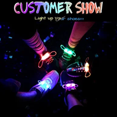LED Shoelaces Light UP Laces 3 Modes 7 Colors Outdoor Sports LED Shoelace Multicolor