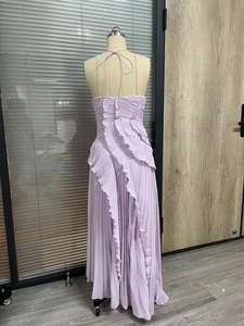 库存7色褶边细节女装无袖马克西连衣裙时尚女装xs-xl - Product Image 3