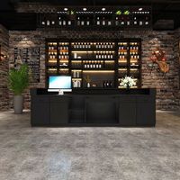 Comptoir de bar LED industriel moderne, table de réception en acier inoxydable, Yimutang pour bureau, restaurant, café, bar