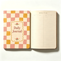 Carnet à couverture rigide à motif damier rétro, impression personnalisée d'échiquier A5, journal quotidien, bloc-notes d'écriture