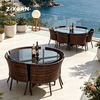 Populaire Compacte et compacte Refuge Rond Mobilier D'extérieur En Rotin À Manger En Osier Ensemble de Chaise de Table