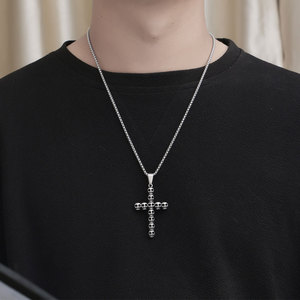 Skull <b>Cross</b> Necklace Stainless Steel Pendant Men's Gothic Party Jewelry SP933 - Product Image 4