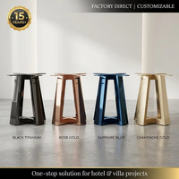 Base de table à manger en acier inoxydable 304 de qualité industrielle, pieds de table en métal noir et or PVD de luxe pour restaurants et hôtels