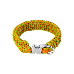 Geometric Braided Nylon Dog <b>Collar</b> With Metal Buckle Durable Fashion Style For Dogs - Product Image 3
