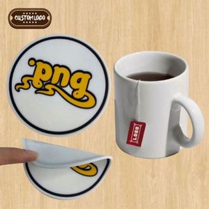 โลโก้พีวีซีสำหรับเครื่องดื่ม แผ่นรองแก้วซิลิโคนพิมพ์ลายแบรนด์เบียร์ตามสั่ง - Product Image 1