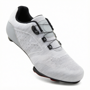 Chaussures de cyclisme respirantes, résistantes aux perforations, à lacets réglables, pour hommes, dessus synthétique, semelle en fibre de carbone, personnalisables, pour le cyclisme sur route - Product Image 1