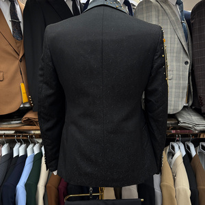 Handgemaakte strass- en kraalversierde driedelige pakken voor heren, luxe bruidegomkleding, slim fit, enkelrijig smoking, vest en broekset - Product Image 4