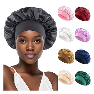Gorro <span class=keywords><strong>de</strong></span> baño sólido europeo y americano clásico, gorros <span class=keywords><strong>de</strong></span> pelo <span class=keywords><strong>de</strong></span> ala ancha <span class=keywords><strong>de</strong></span> satén a la moda, gorro <span class=keywords><strong>de</strong></span> dormir para mujer - Product Image 1
